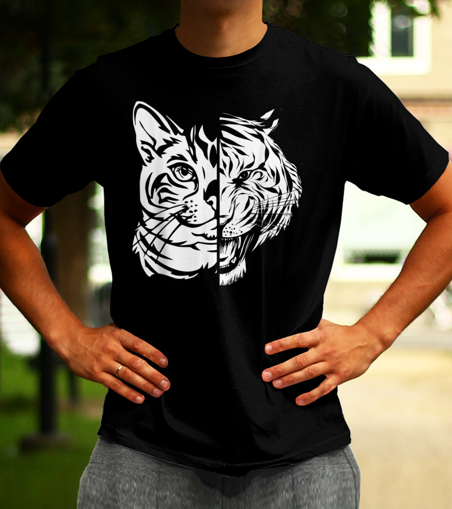 Funny Cat Lover Bengal Cat Shadow Bengal Tiger Fusion T-Shirt