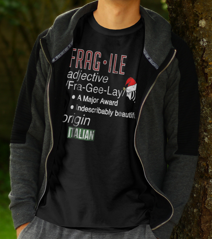 Fragile Fra Gee Lay Italian Major Award Indescribably Beautiful Christmas Santa Hat T-Shirt