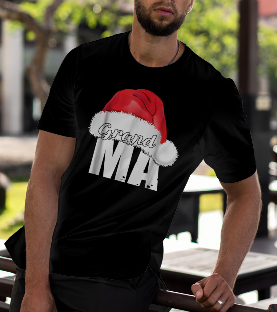 Grandma Christmas Santa Hat Family T-Shirt