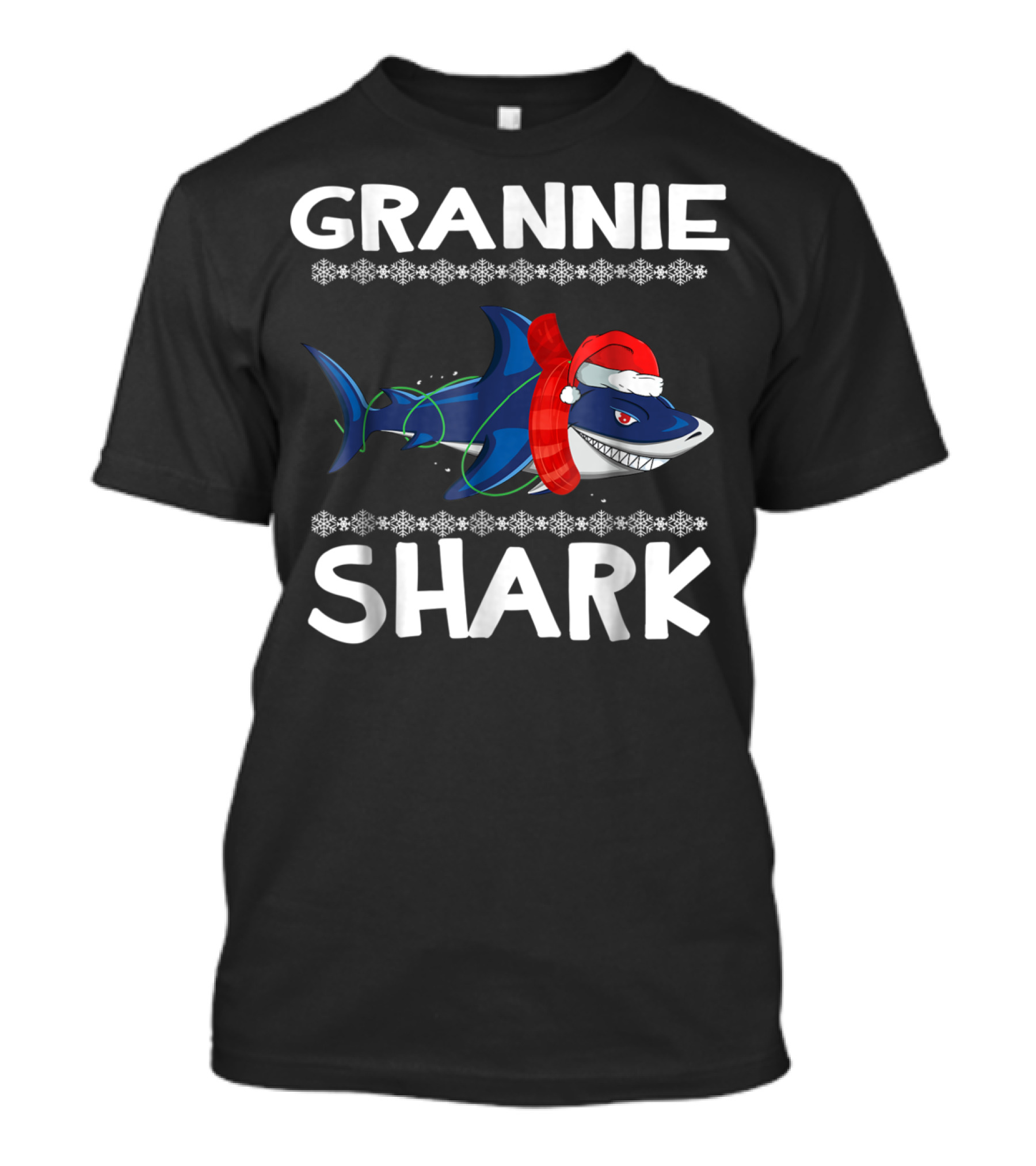 Grannie Shark Christmas Sweater With Santa Hat T-Shirt