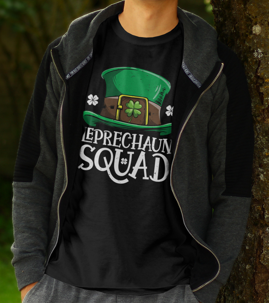 Leprechaun Squad St Patricks Day Costume12 Green Hat Clover Shamrock T-Shirt