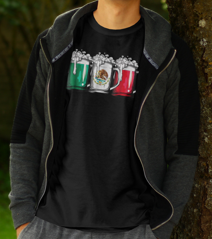 Beer Mug Mexican Flag Cinco De Mayo Celebration Mexico 17 T-Shirt