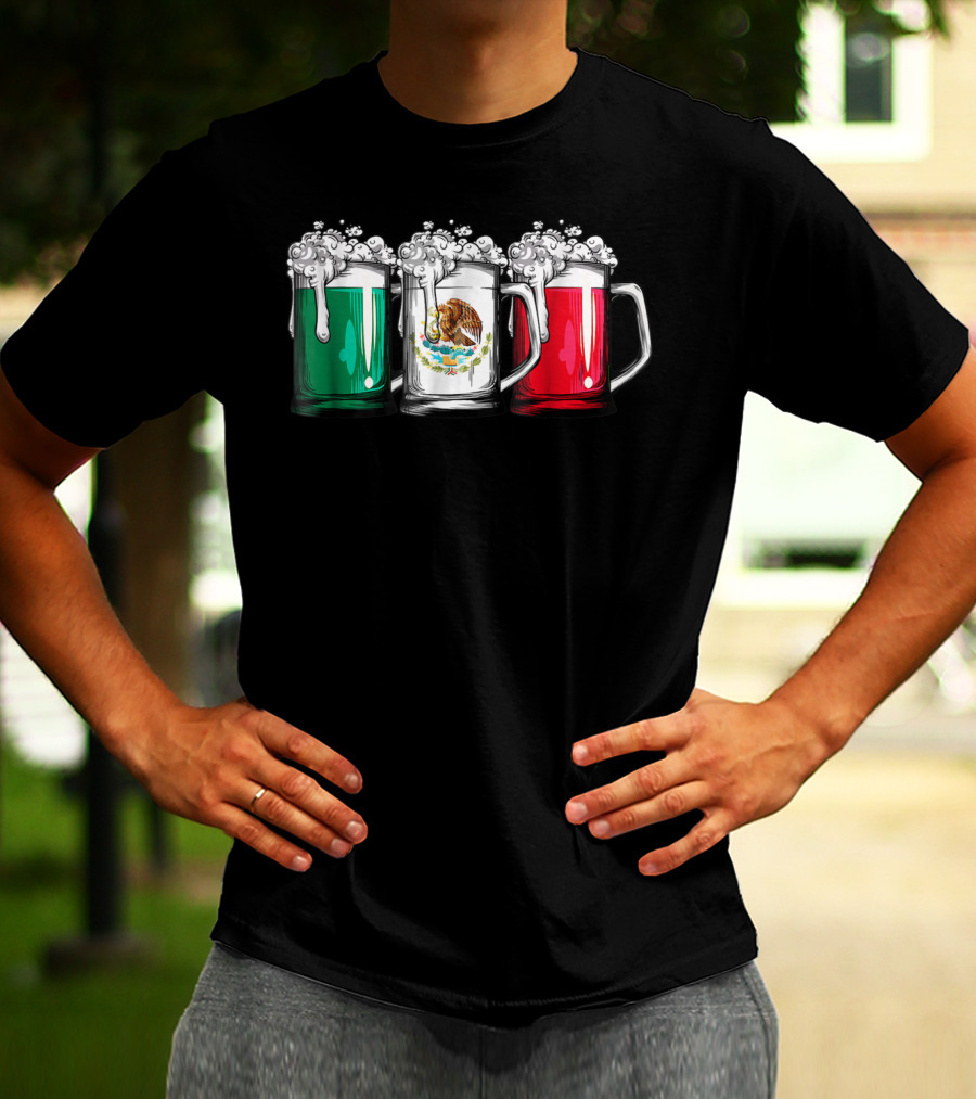 Beer Mug Mexican Flag Cinco De Mayo Celebration Mexico 17 T-Shirt