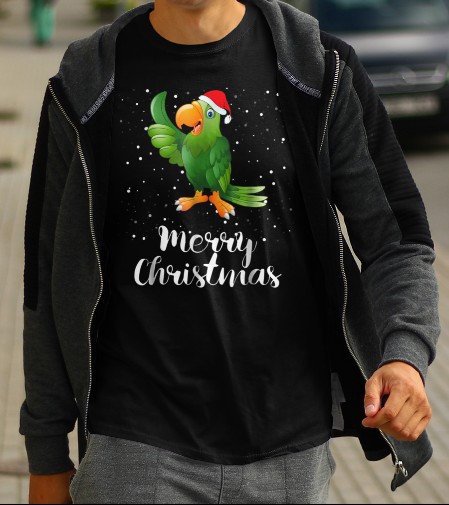 Merry Christmas Parrot Funny Matching Family Group T-Shirt