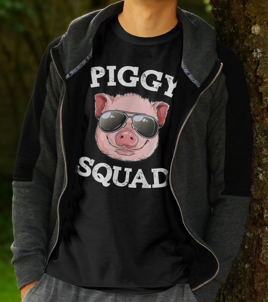 Piggy Squad Pig Lovers Farming Farmer Girls Sunglasses T-Shirt