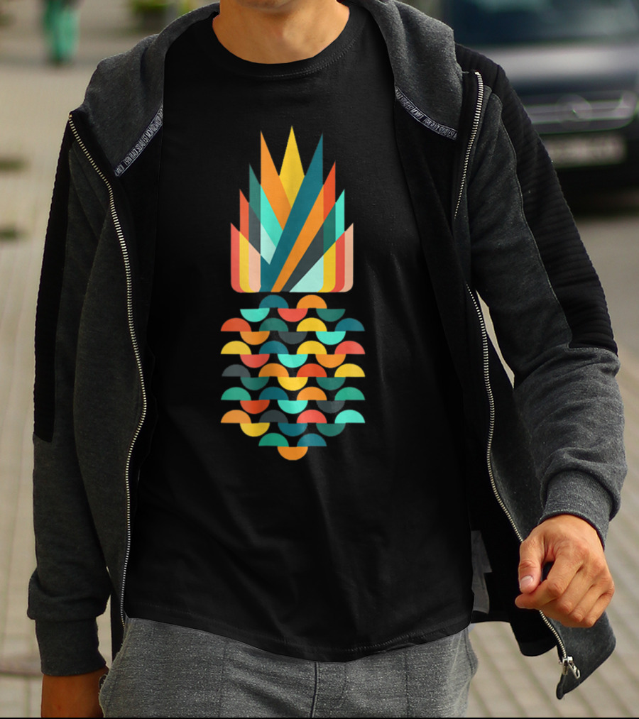 Pineapple Aloha Hawaiian Low Poly Geometric Multicolor T-Shirt