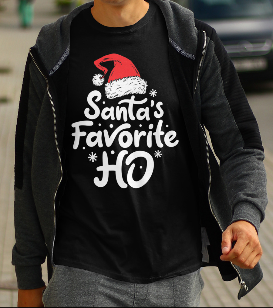 Santa's Favorite Ho Christmas Women Santa Hat T-Shirt