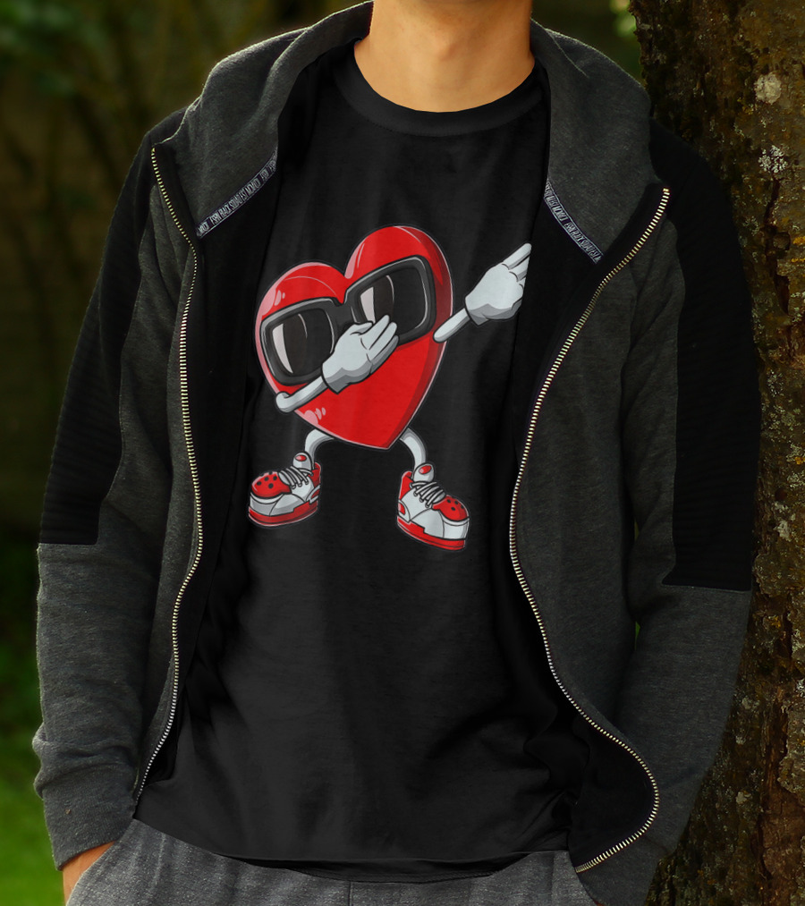 Dabbing Heart Valentines Day Love Funny19 Sunglasses Sneakers T-Shirt