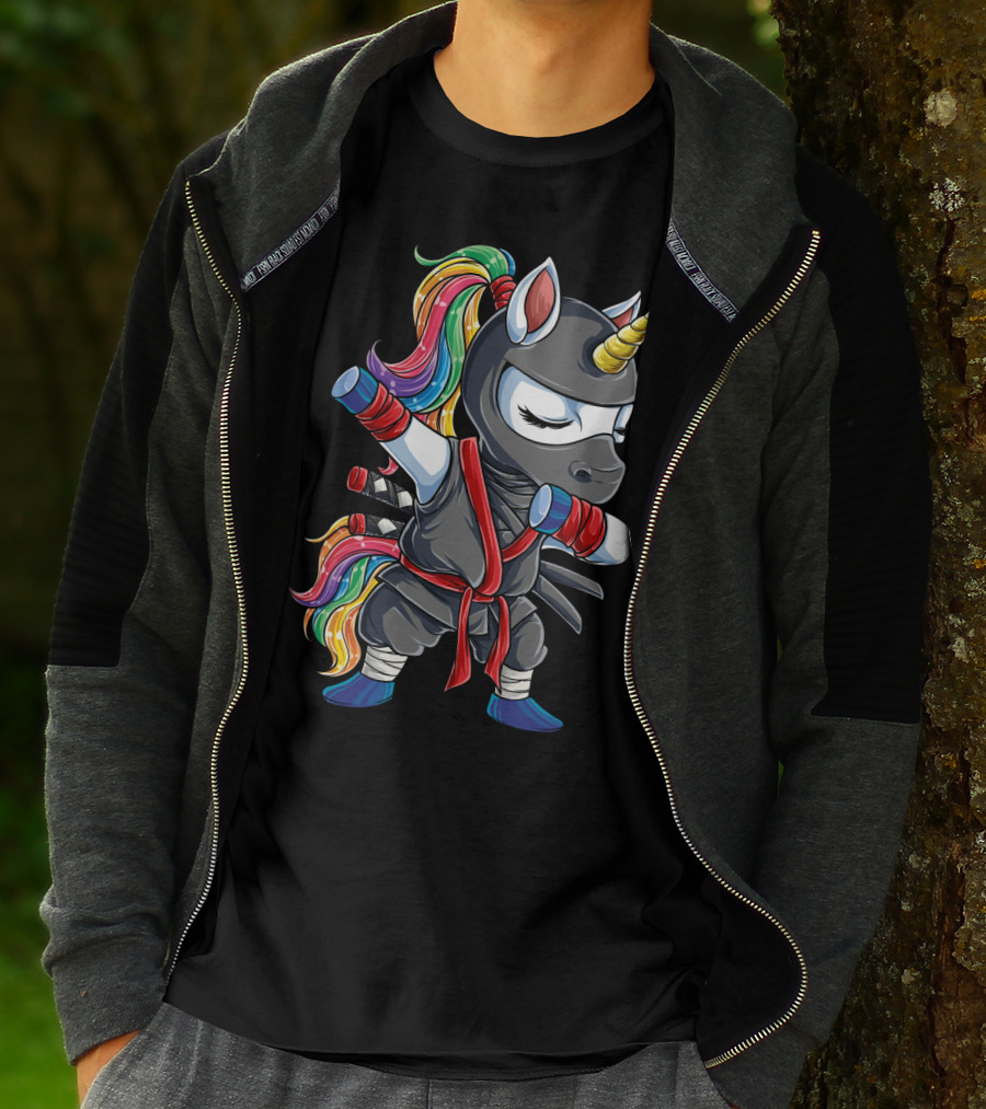 Dabbing Ninja Unicorn Rainbow Martial Arts Women T-Shirt