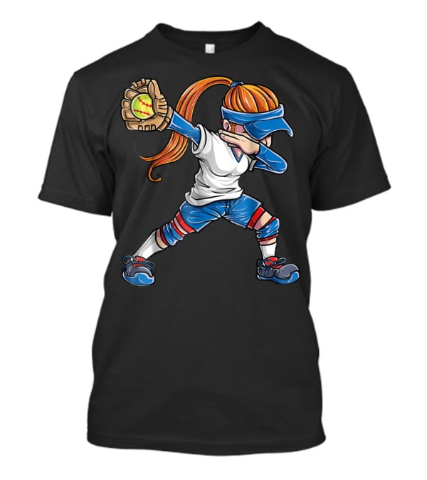 Dabbing Softball Girl Catcher Pitcher Women Dab T-Shirt
