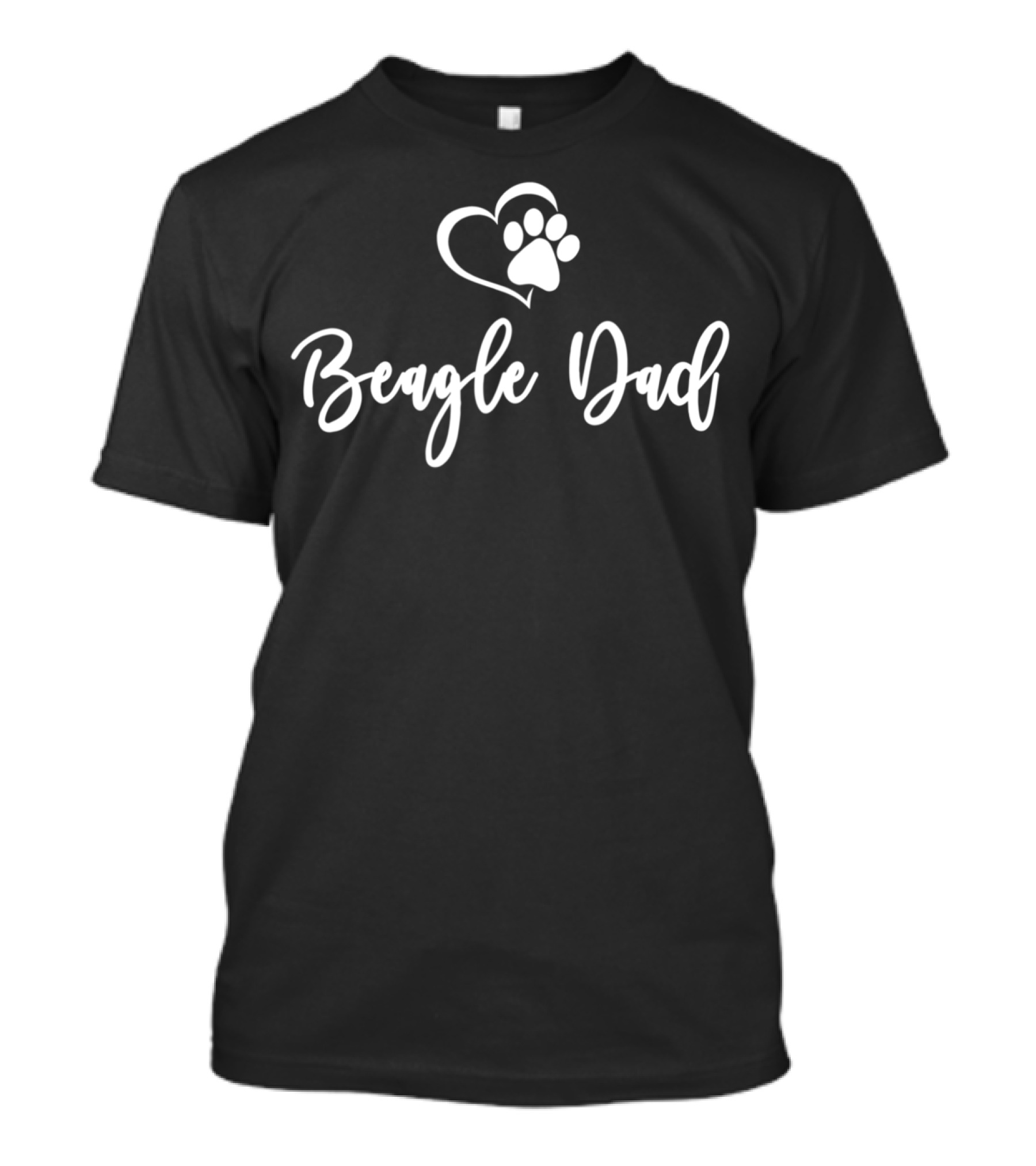Mens Dog Lover Heart Paw Beagle Dad T-Shirt