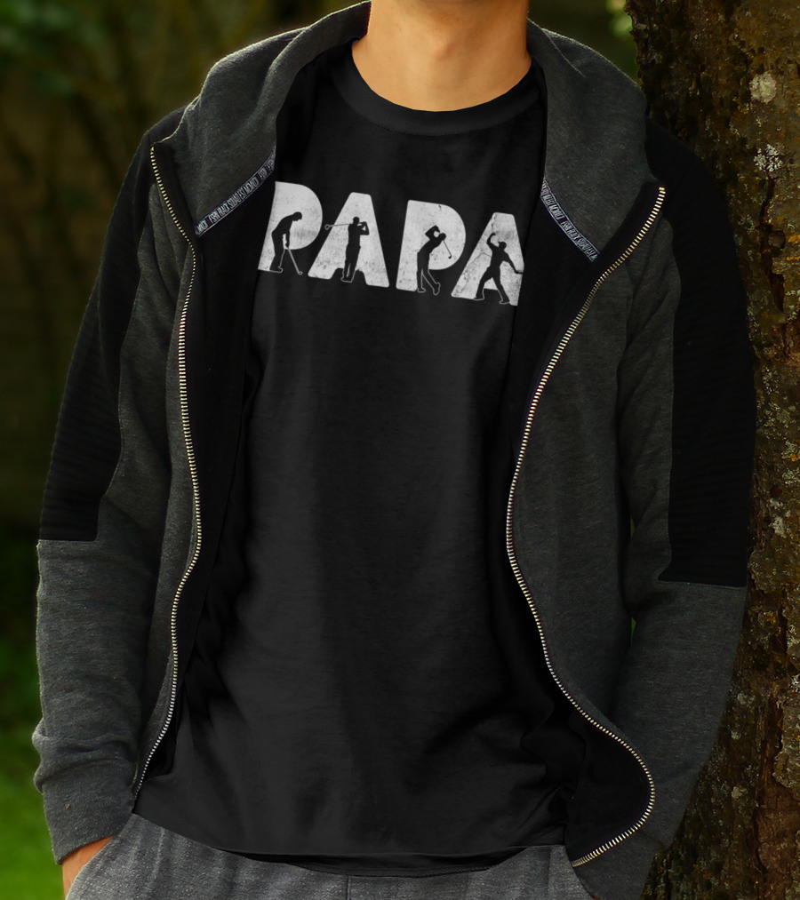 Papa Golf Silhouette Design For Men's Funny Dad T-Shirt