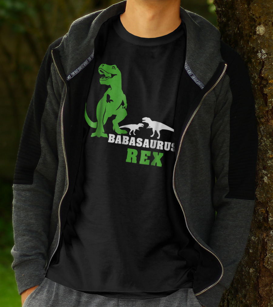 Babasaurus Rex Dinosaur Men Dad24 T-Shirt