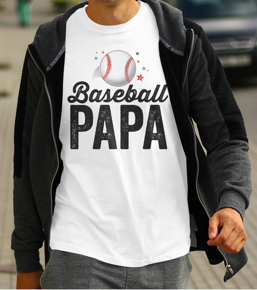 Baseball Papa Dad Father Grandpa Coach T-Shirt