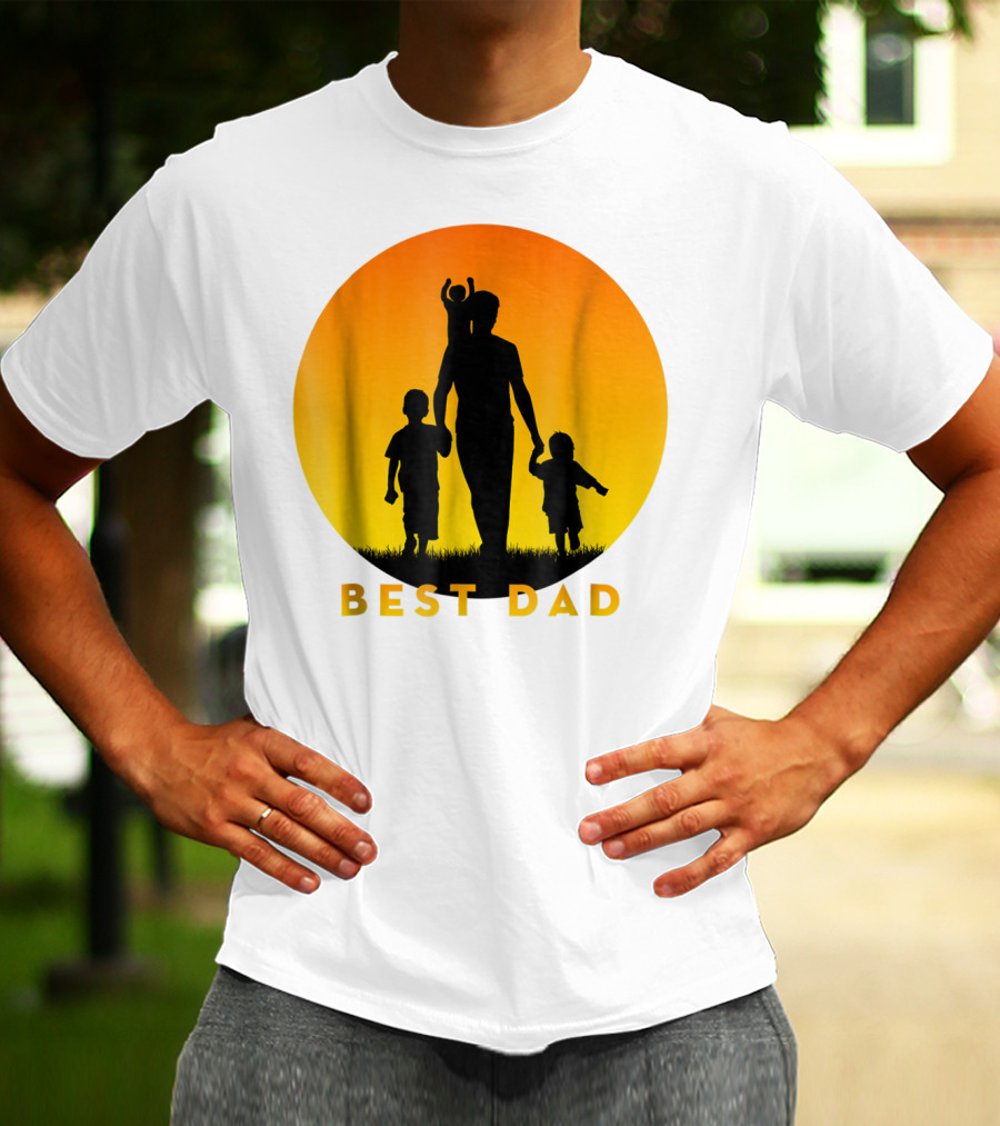BEST BEST DAD Of 3 Kids Cool T-Shirt