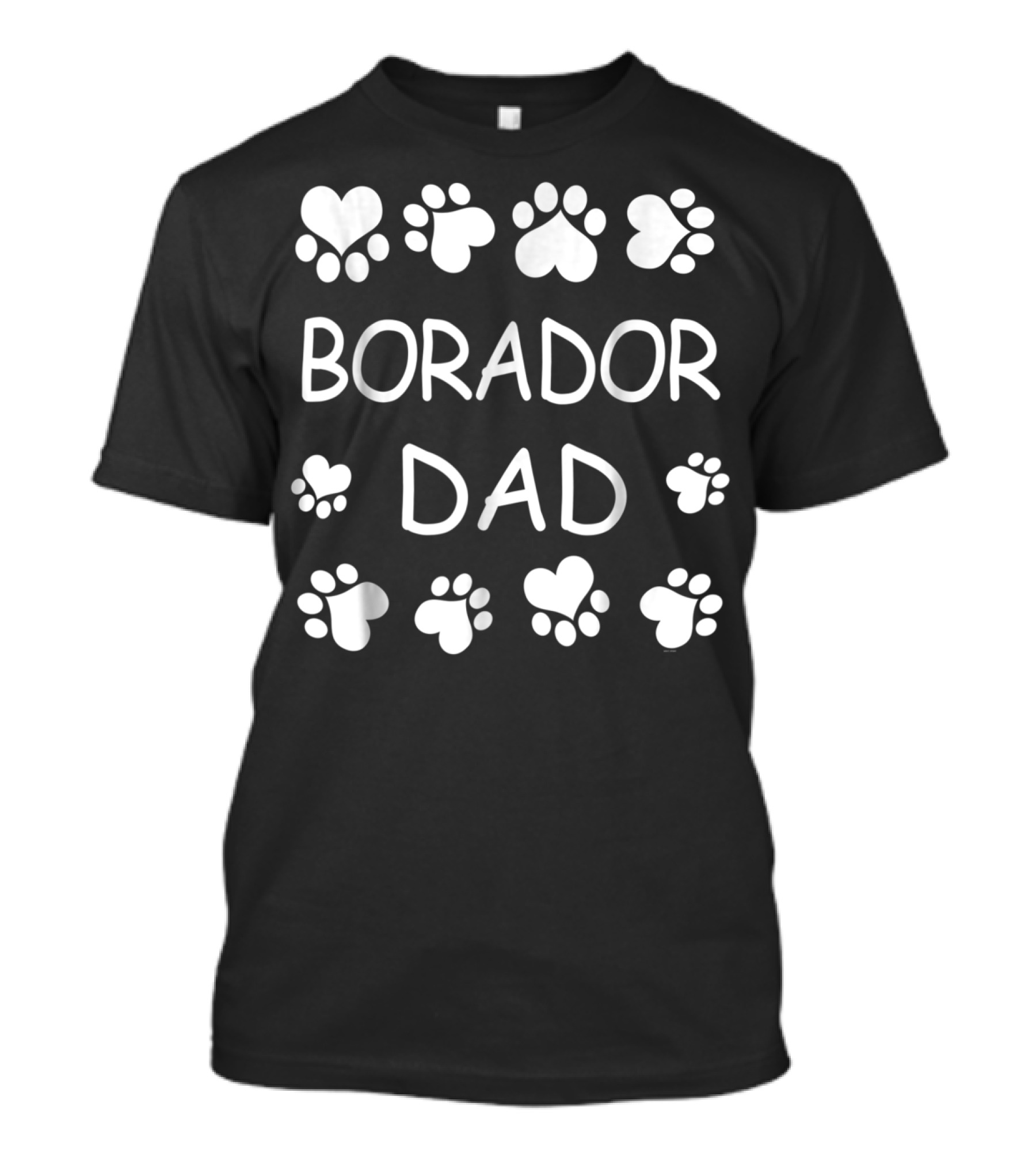 Borador Dad Paws And Hearts For Christmas Birthday T-Shirt