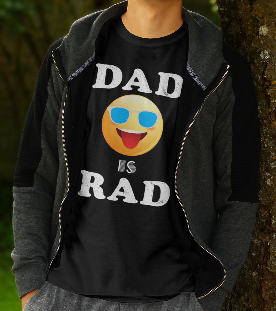 Dad Is Rad Sunglasses Emoji Happy Face T-Shirt