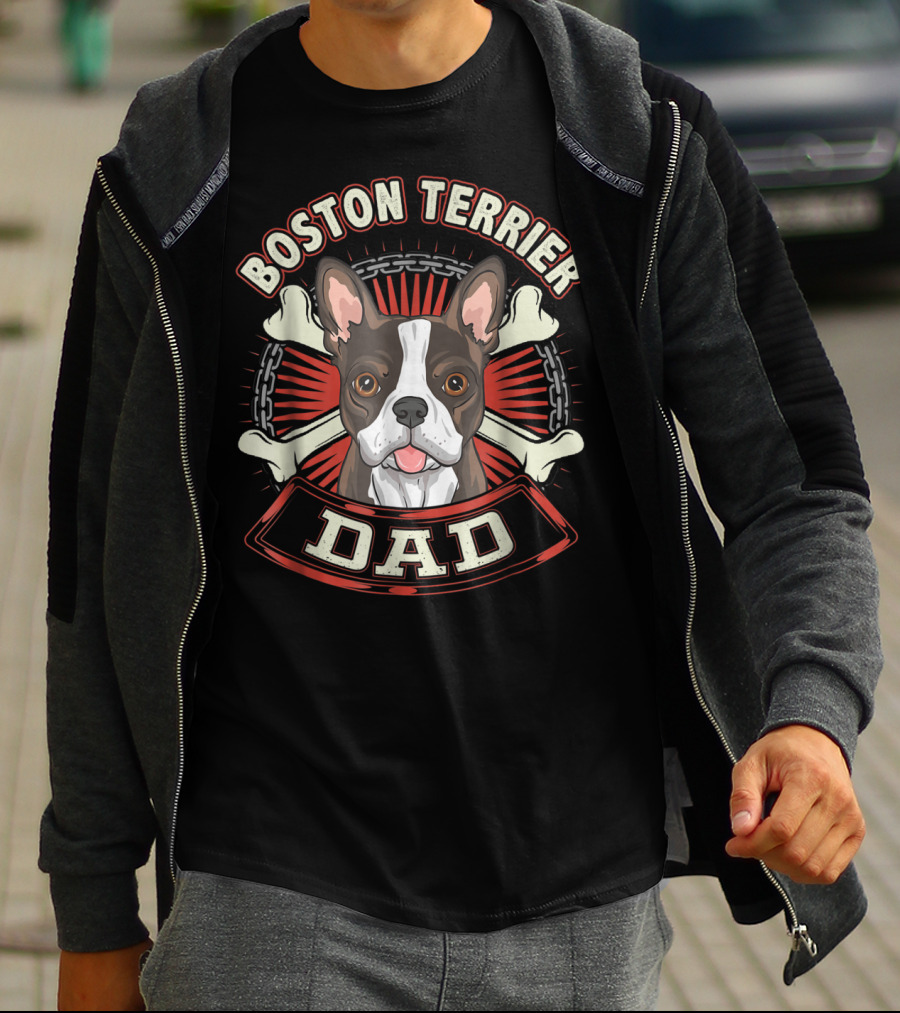 Boston Terrier Dad Dog Breed 15 T-Shirt