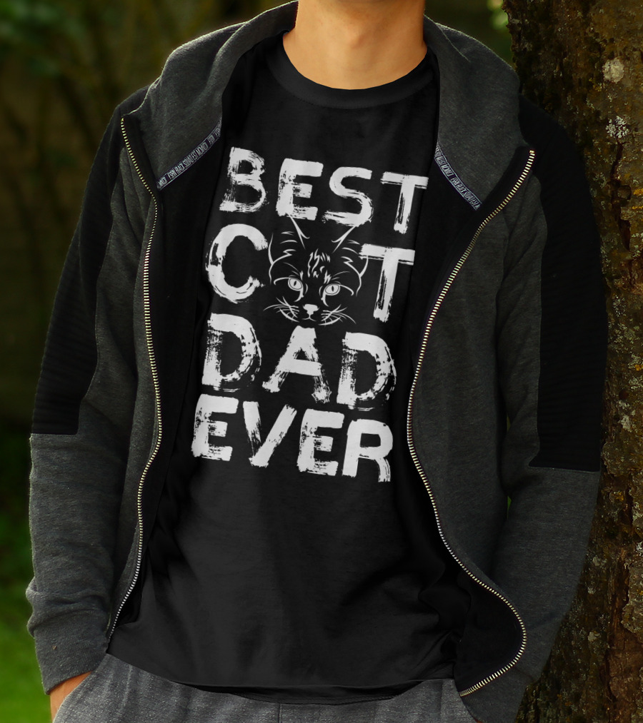 Best Cat Dad Ever Kitty Lover Funny T-Shirt