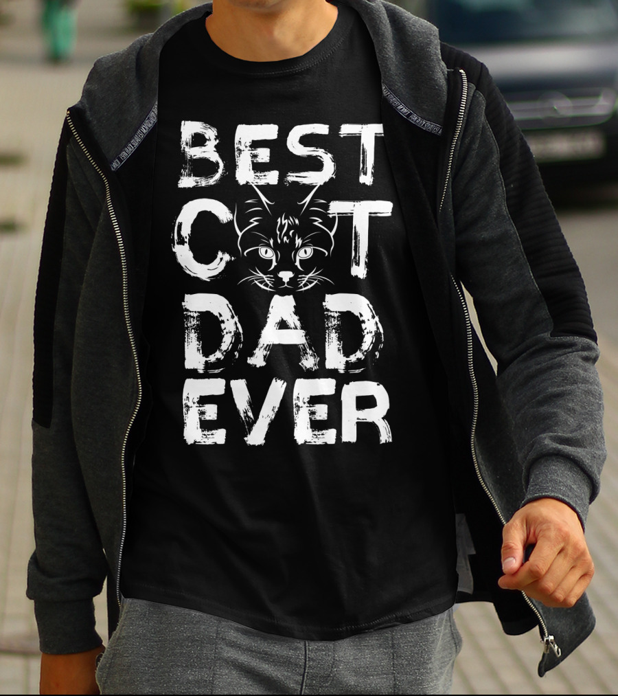 Best Cat Dad Ever Kitty Lover Funny T-Shirt