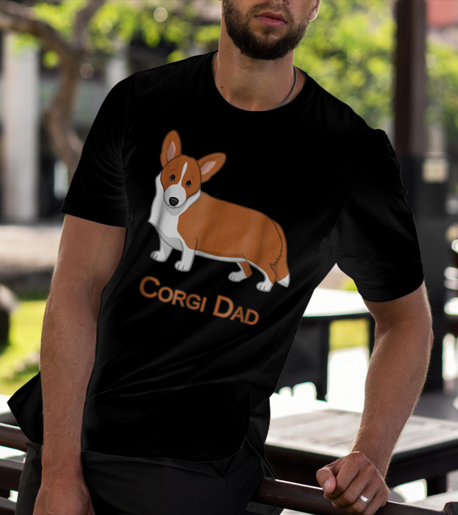Corgi Dad Red Cardigan Welsh Dog Lovers 76 T-Shirt