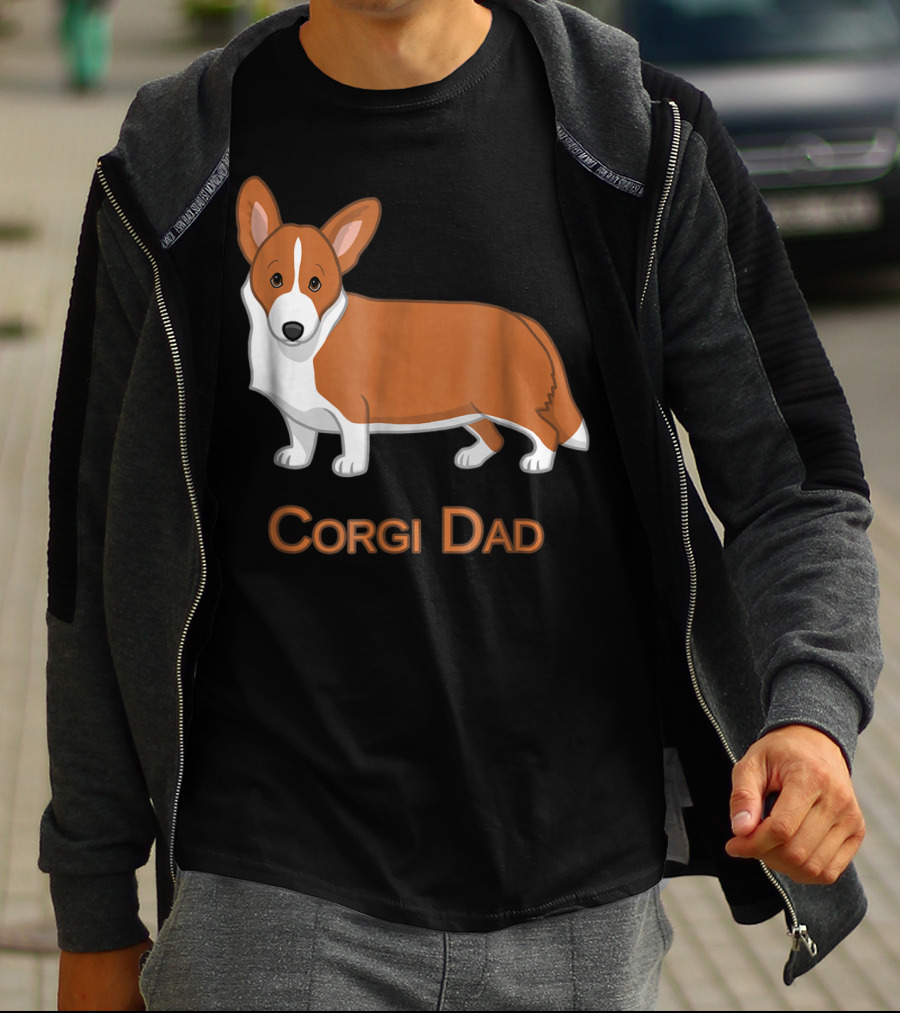 Corgi Dad Red Cardigan Welsh Dog Lovers 76 T-Shirt