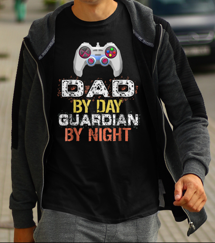 Dad By Day Guardian By Night Video Game Controller T-Shirt