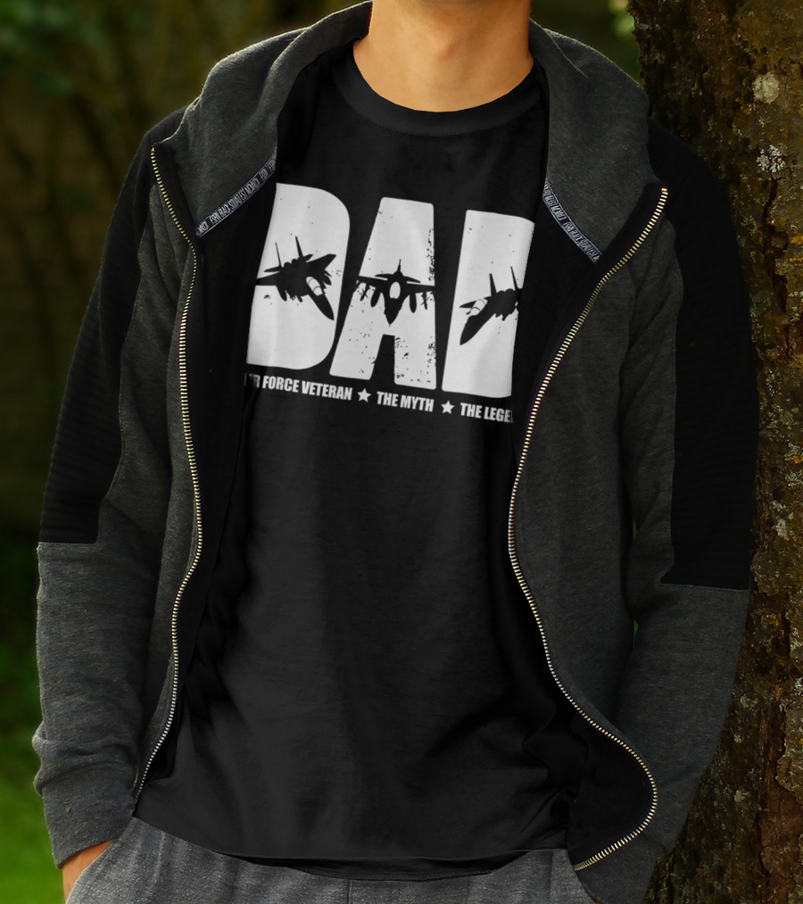 Dad Air Force Veteran The Myth The Legend Fighter Jets T-Shirt