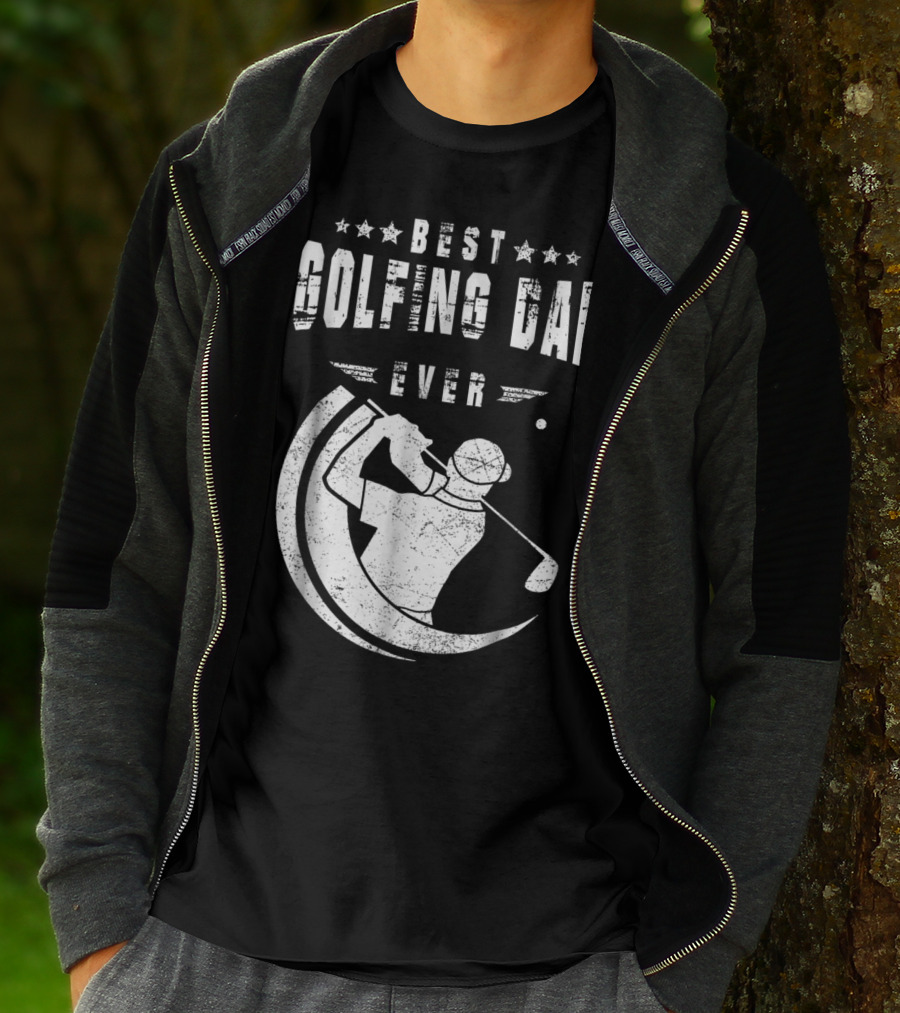 Best Golfing Dad Ever Golf Swing T-Shirt