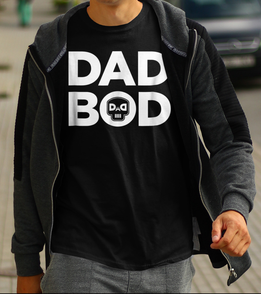DAD BOD Skull Logo White Rap Merch47 T-Shirt