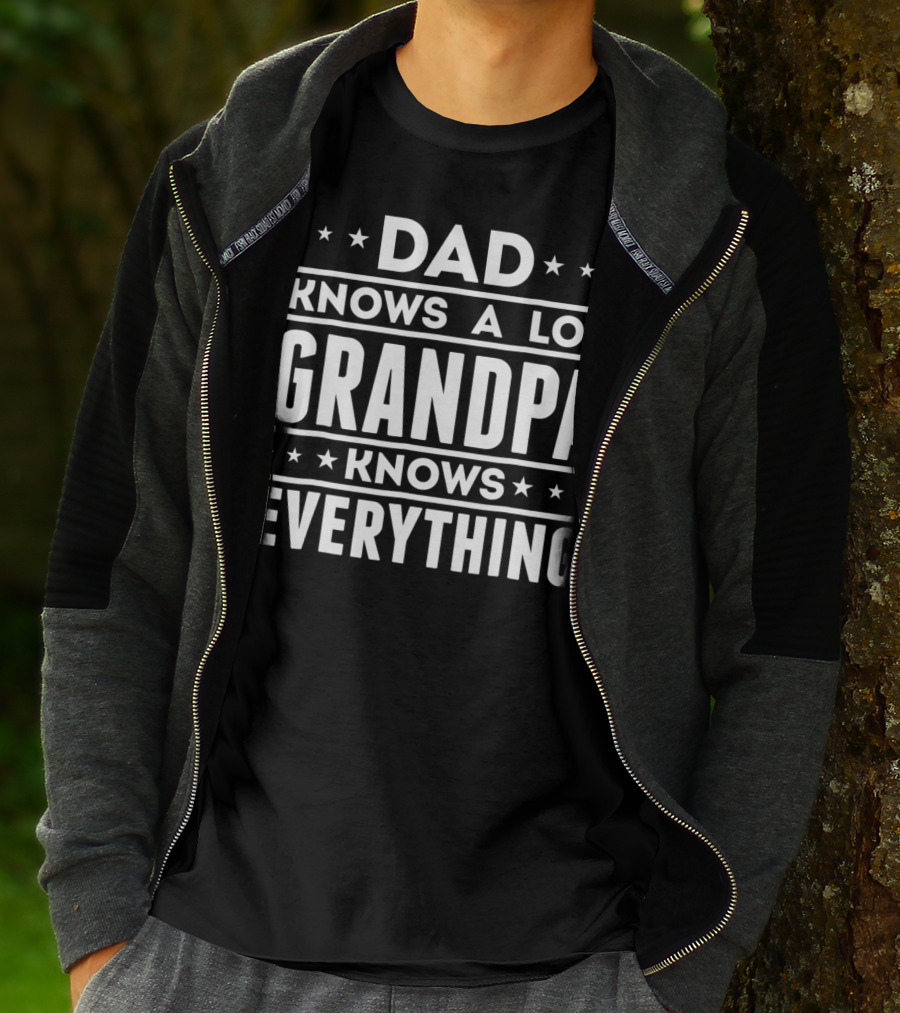 Dad Knows A Lot Grandpa Knows Everything Stars T-Shirt