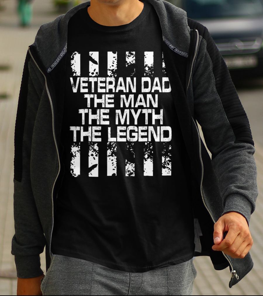 Veteran Dad The Man The Myth The Legend American Flag T-Shirt