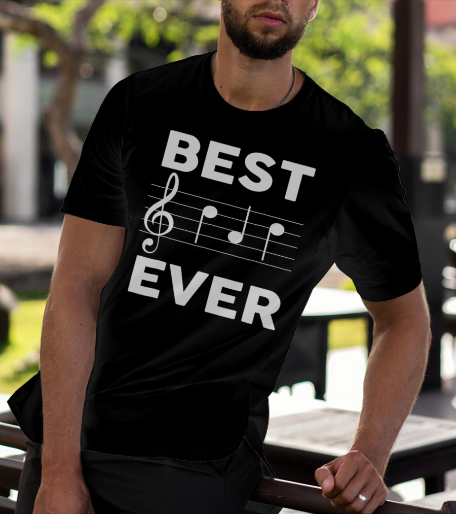 Best Music Dad Ever Best Ever Musician Piano Guitar Player T-Shirt