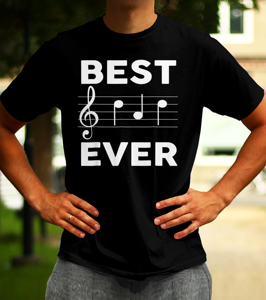 Best Music Dad Ever Best Ever Musician Piano Guitar Player T-Shirt