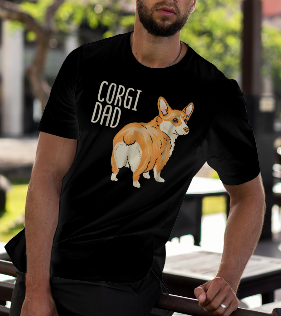 Corgi Dad Cute Dog Pet Owner Adopt Rescue T-Shirt
