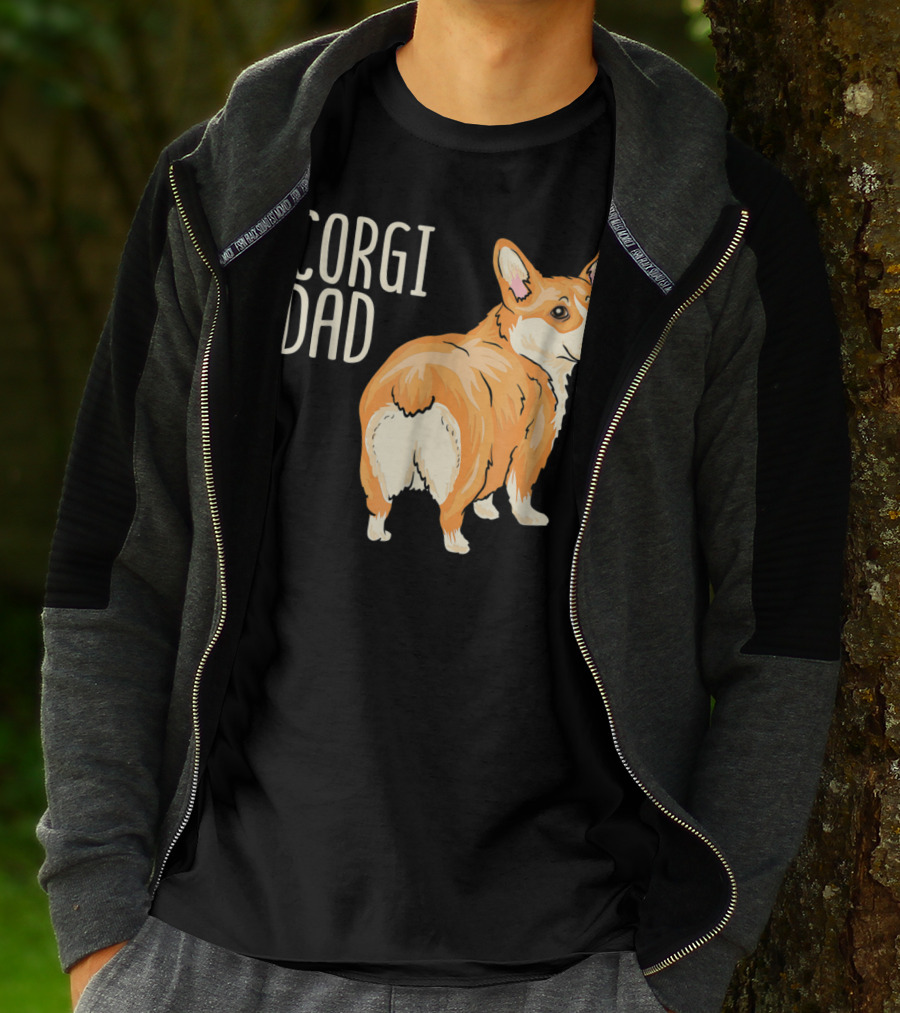 Corgi Dad Cute Dog Pet Owner Adopt Rescue T-Shirt