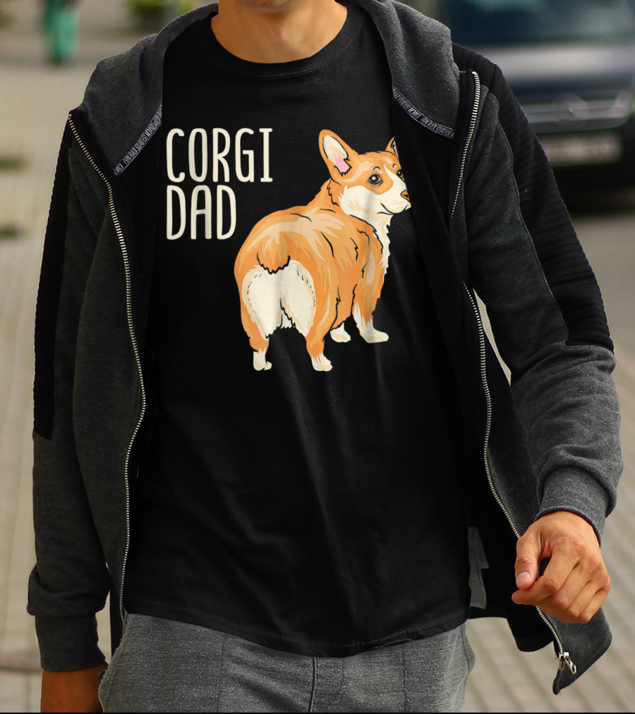 Corgi Dad Cute Dog Pet Owner Adopt Rescue T-Shirt