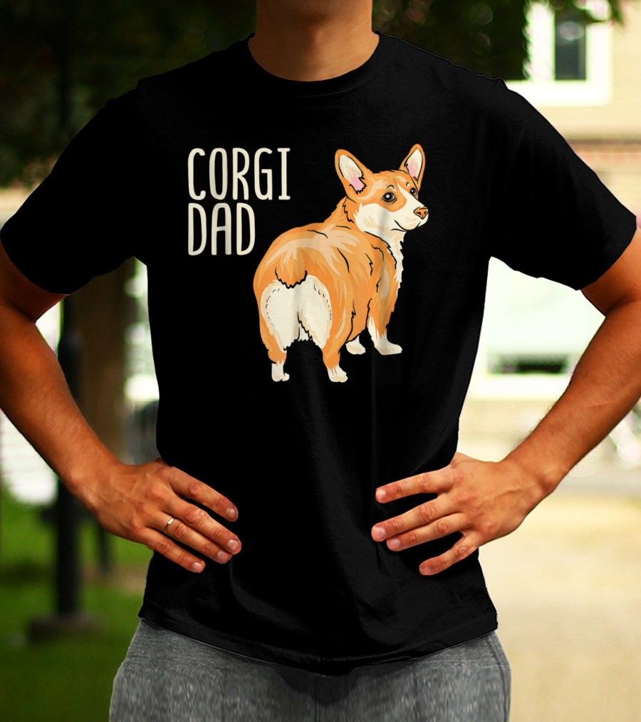 Corgi Dad Cute Dog Pet Owner Adopt Rescue T-Shirt