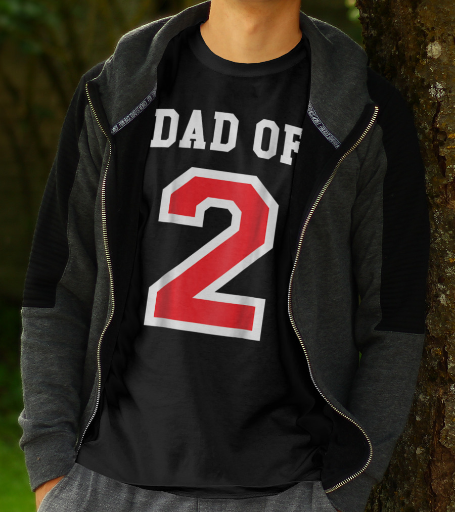 Dad Of Two Baseball Jersey Uniform Number 2 T-Shirt