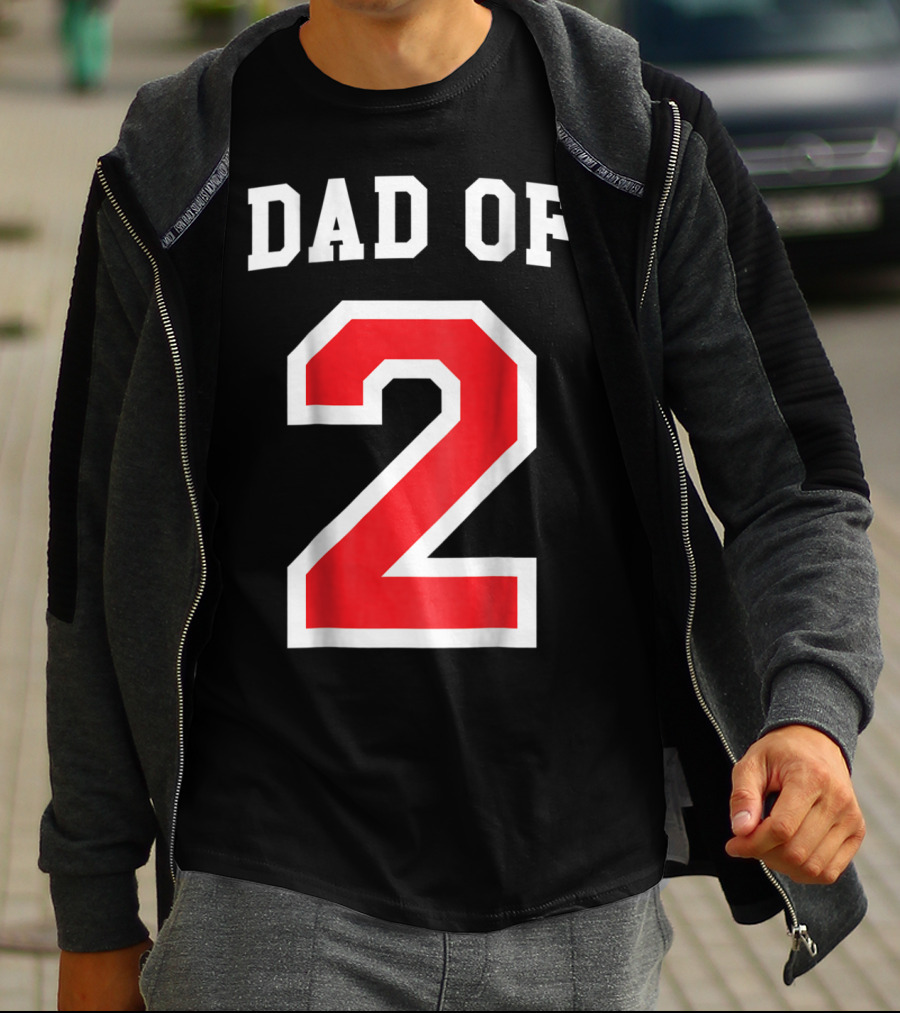 Dad Of Two Baseball Jersey Uniform Number 2 T-Shirt