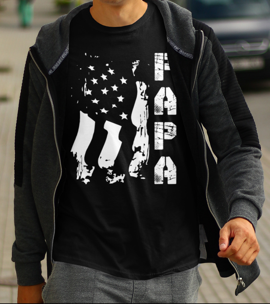 Papa Flag Father's Day S61 USA T-Shirt