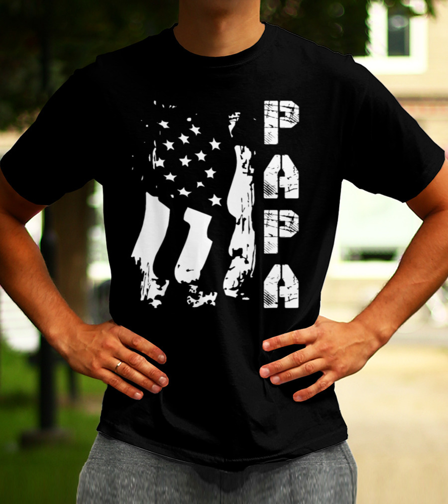 Papa Flag Father's Day S61 USA T-Shirt