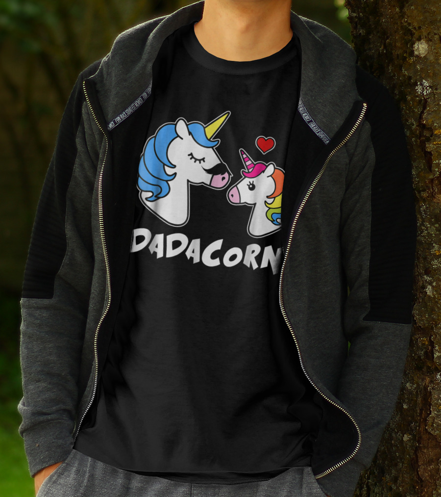 DADACORN Unicorn Dad And Daughter Love 33 T-Shirt
