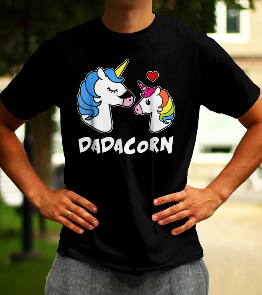 DADACORN Unicorn Dad And Daughter Love 33 T-Shirt