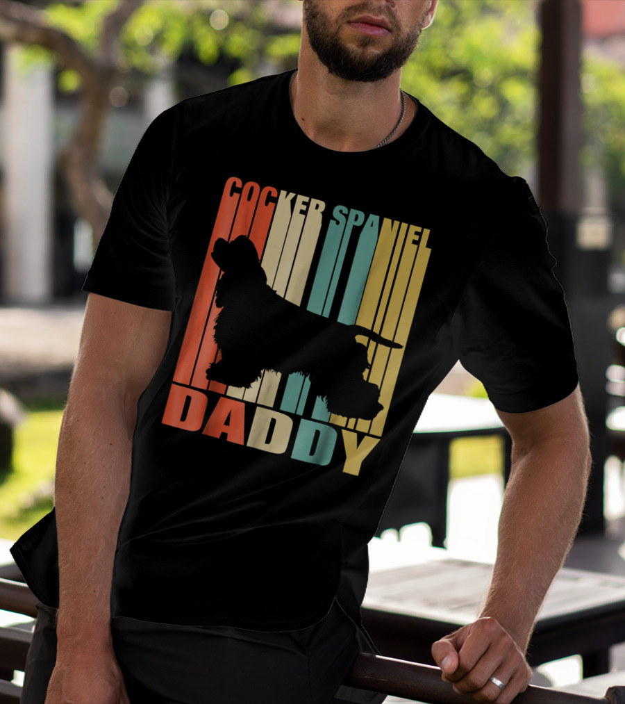 Cocker Spaniel Daddy Vintage Dog42 Love T-Shirt