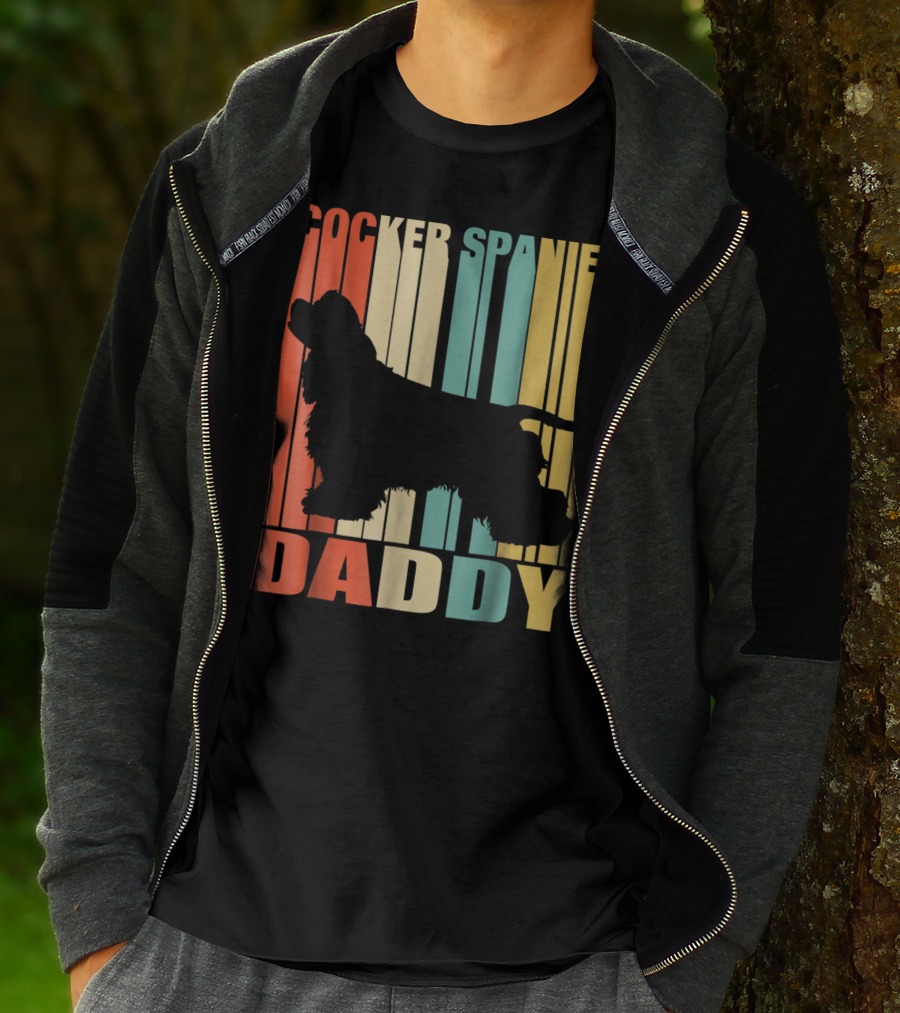 Cocker Spaniel Daddy Vintage Dog42 Love T-Shirt