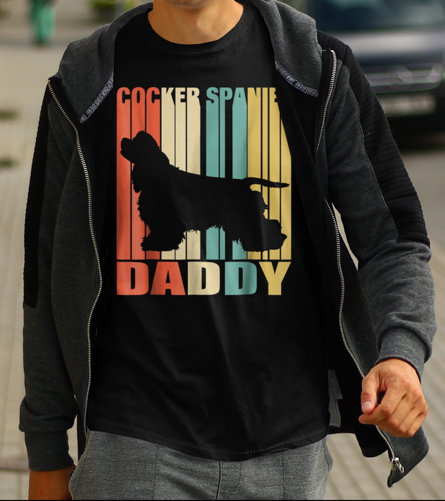 Cocker Spaniel Daddy Vintage Dog42 Love T-Shirt