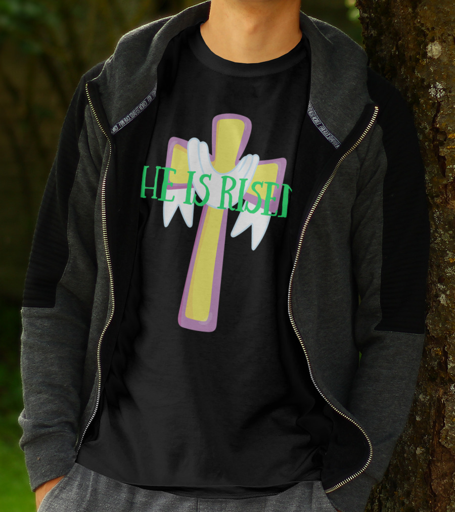 Easter He Is Risen Christian Cross Jesus Pastor Dad51 T-Shirt