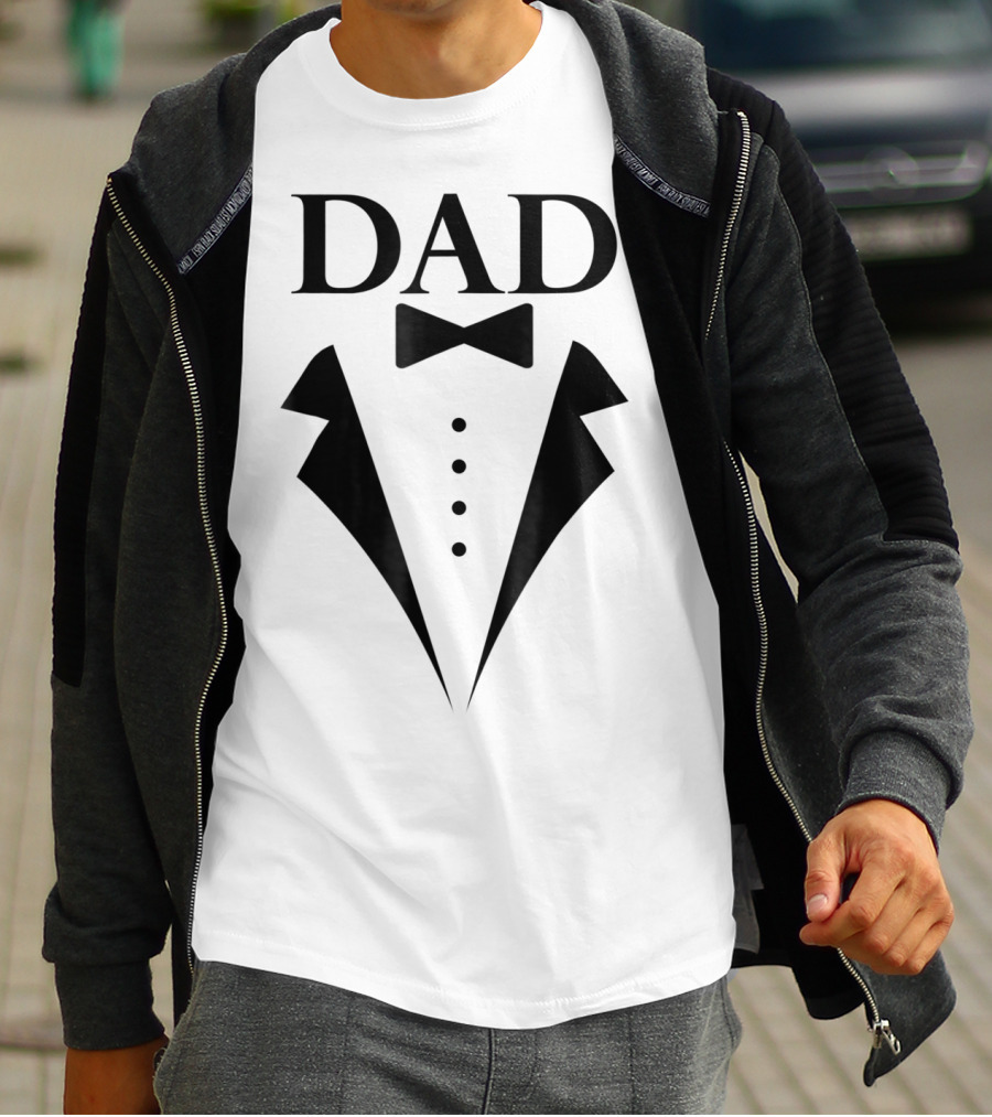 Dad Tuxedo Suit Design Family Papa Dad Son Daughter T-Shirt