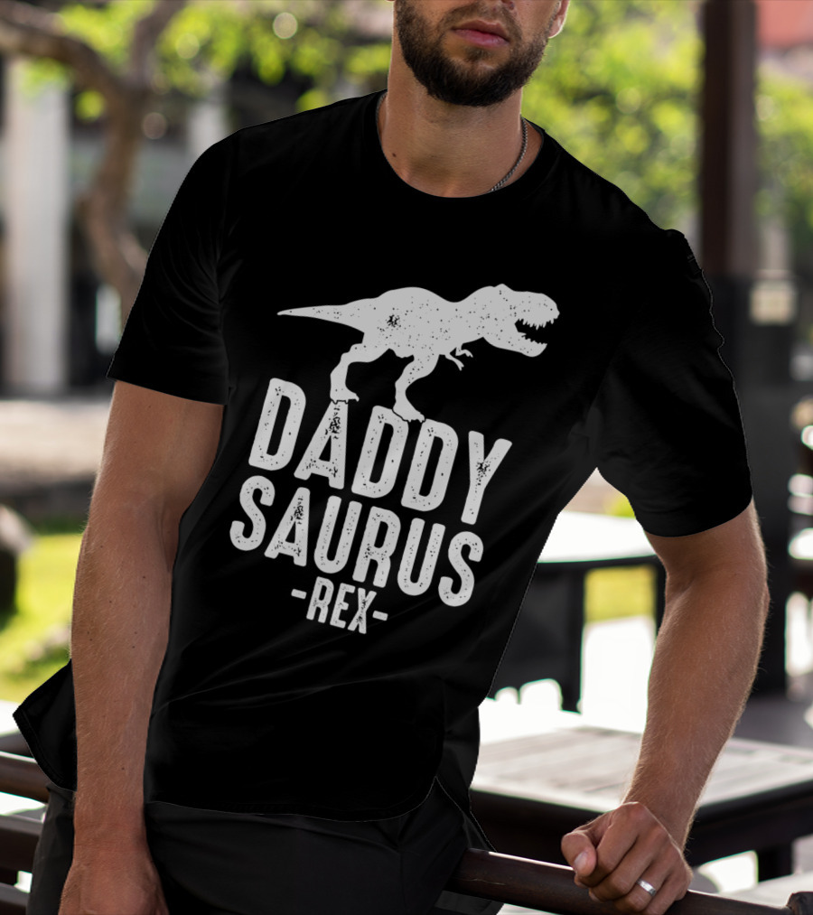 Daddysaurus Rex Daddy Dinosaur Pun T-Shirt